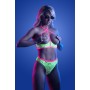 PERSUASIVE Open Cup Bra and Panty - Neon Green - M/L - Glow