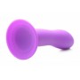 Flexible Silicone Dildo - Purple - Squeeze-It