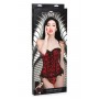 Scarlet Seduction Lace Corset & Thong - Black/Red - M