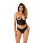 Open cup Corset & open thong - Tiara - M