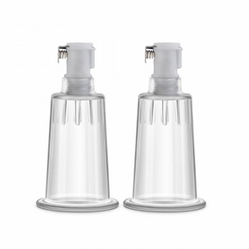 Temptasia - Nipple Pumping Cylinders - Set of 2 (1 inch Diameter) - Clear