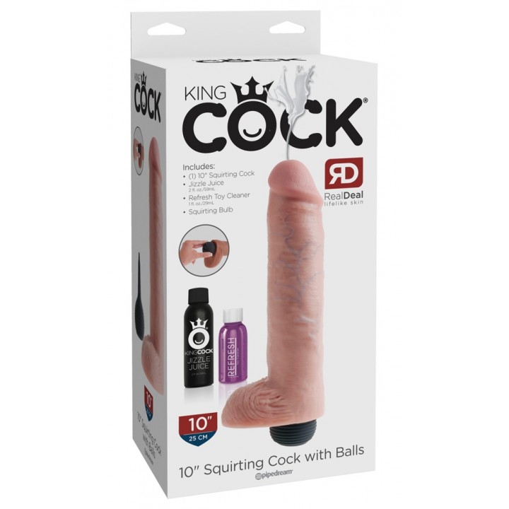 KC 10" Squirting Cock with Bal - King Cock