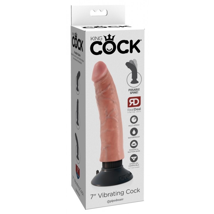 KC 7" Vibrating Cock Light - King Cock
