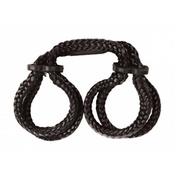 Roku dzelži Frisky Original Sin Rope Cuffs, melni