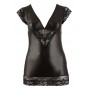 Melna spīdīga auduma mini kleita Cottelli Collection XL - Cottelli CURVES