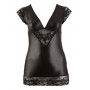 Melna spīdīga auduma mini kleita Cottelli Collection 4XL - Cottelli CURVES
