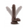 DR. SKIN PLUS 6 INCH POSABLE DILDO WITH BALLS CHOCOLATE - Blush