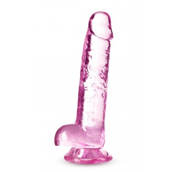 NATURALLY YOURS 7" CRYSTALLINE DILDO ROSE