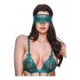 SEXY STRAPPY LACE TEDDY WITH GARTERS GREEN, M/L