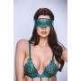 SEXY STRAPPY LACE TEDDY WITH GARTERS GREEN, M/L