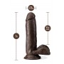 DR. SKIN PLUS 7 INCH POSABLE DILDO WITH BALLS CHOCOLATE - Blush