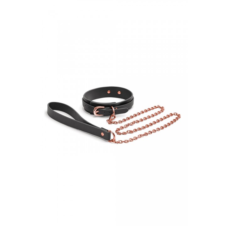 BONDAGE COUTURE COLLAR AND LEASH BLACK