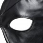 Dungeon Demon Bondage Mask with Horns - Black