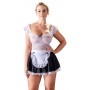 Kalpones kleita ar mežģīnēm un priekšautu sievietēm XL balta/melna Cottelli COSTUMES