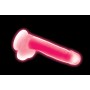 Glow in the dark Realistic Dildo with Balls - Pink