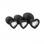 Silicone Buttplug Set with Diamond - Heart