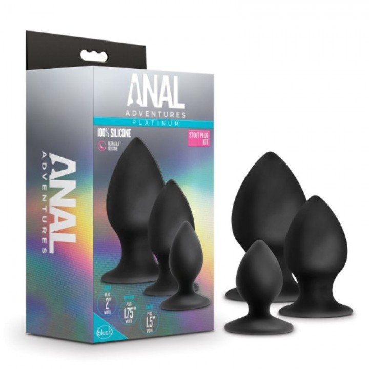 Anālo Aizbāžņu Komplekts - ANAL ADVENTURES 3gab melns