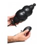 Ribbed Inflatable Anal Plug - Black - Master Series