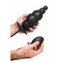 Ribbed Inflatable Anal Plug - Black