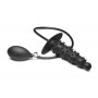 Ribbed Inflatable Anal Plug - Black - Master Series