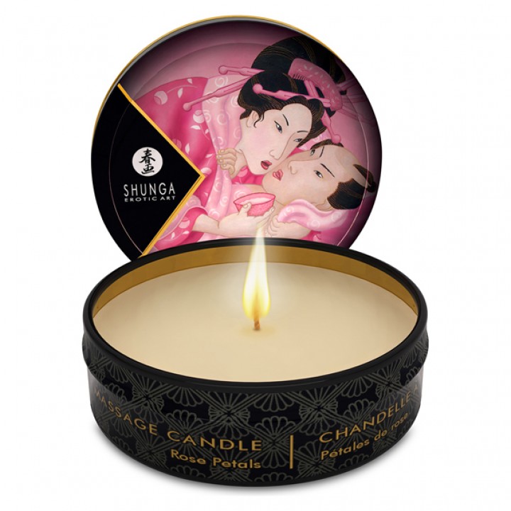 Shunga - Mini Massage Candle Rose Petals 30 ml - Shunga