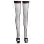 Melnas tīkliņzeķes ar silikona maliņu Cottelli Collection S - Cottelli LEGWEAR