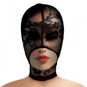 Lace Seduction Bondage Mask - Black