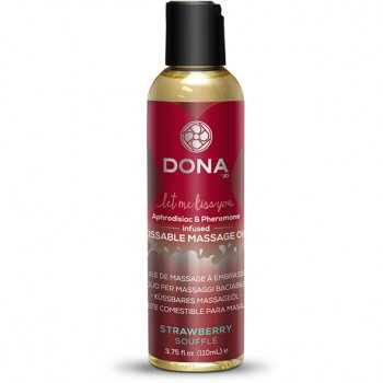 Masāžas eļļa Dona Strawberry Soufflé (110 ml) - Dona - Kissable Massage Oil Strawberry SoufflГ© 110 ml