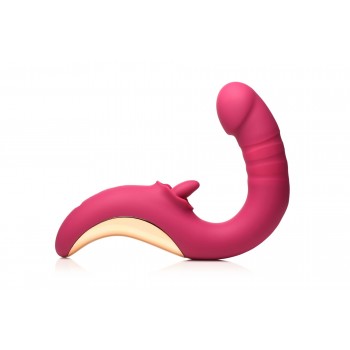 XR Brands - Tease & Please Licking & Thrusting Vibrator - Pink