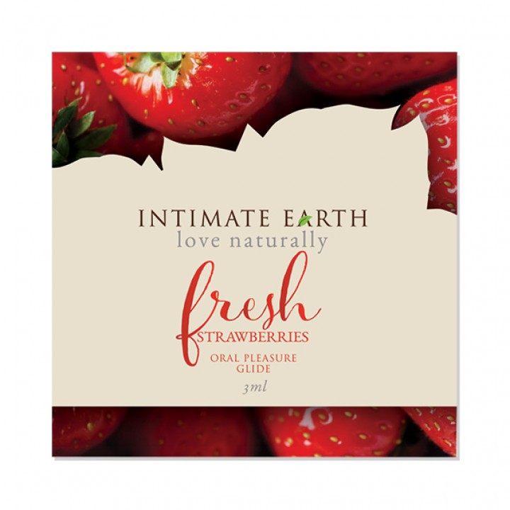 Intimate Earth - Natural Flavors Glide Fresh Strawberries Foil 3 ml - Intimate Earth