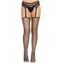 Net Stockings with Garter Belt - Black