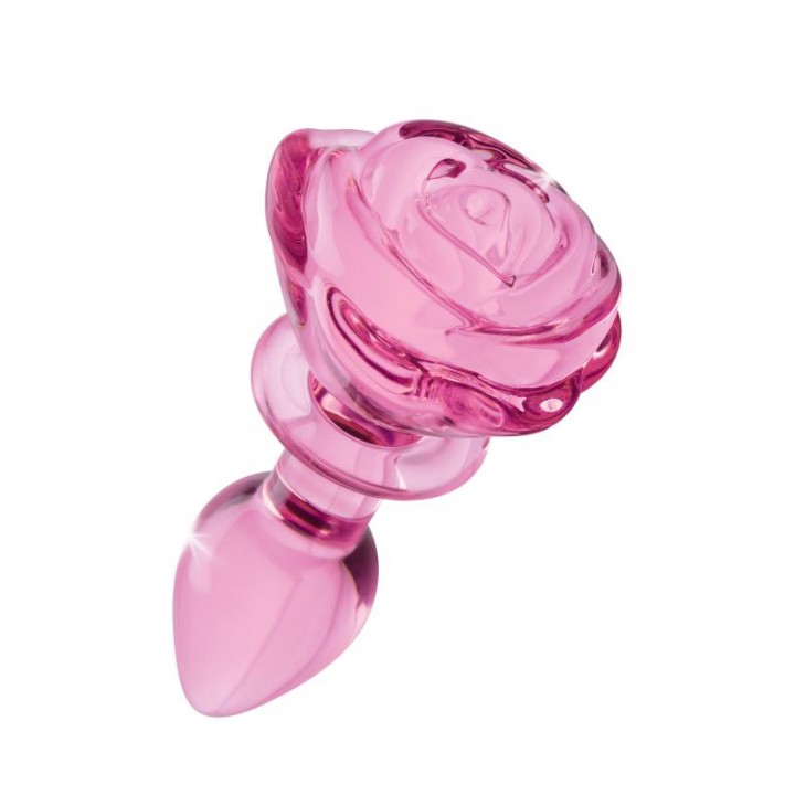 BOOTY SPARKS - Rose Glass Anal Plug Small - Pink