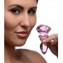 BOOTY SPARKS - Rose Glass Anal Plug Small - Pink