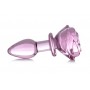 BOOTY SPARKS - Rose Glass Anal Plug Small - Pink