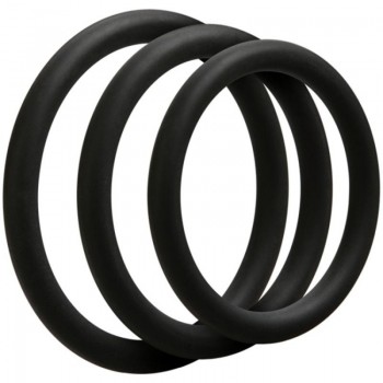 Doc Johnson - OptiMALE 3 Thin C-Ring Set - Black Doc Johnson - OptiMALE 3 Thin C-Ring Set - Black