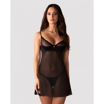 Obsessive - Stelisa Chemise & Thong - Black Obsessive - Stelisa Chemise & Thong - Black