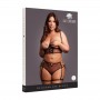 Le Desir - Open Cup Bra & Lace-Up Panty Set - Black Le Desir - Open Cup Bra & Lace-Up Panty Set - Black