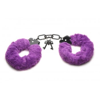XR Brands - Cuffed In Fur Handcuffs - Purple XR Brands - Cuffed In Fur Handcuffs - Purple