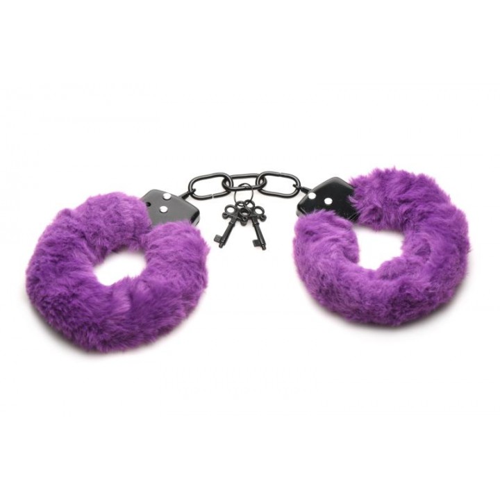XR Brands - Cuffed In Fur Handcuffs - Purple