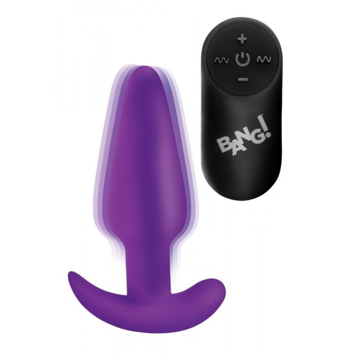 BANG! - Vibrating Butt Plug with Remote Control - Purple