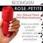 Mini wand vibrators ar silikona rozi, USB, ūdensizturīgs, sarkans XR Brands
