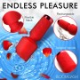 Mini wand vibrators ar silikona rozi, USB, ūdensizturīgs, sarkans XR Brands