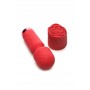 Mini wand vibrators ar silikona rozi, USB, ūdensizturīgs, sarkans XR Brands