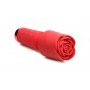 Mini wand vibrators ar silikona rozi, USB, ūdensizturīgs, sarkans XR Brands