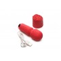 Mini wand vibrators ar silikona rozi, USB, ūdensizturīgs, sarkans XR Brands