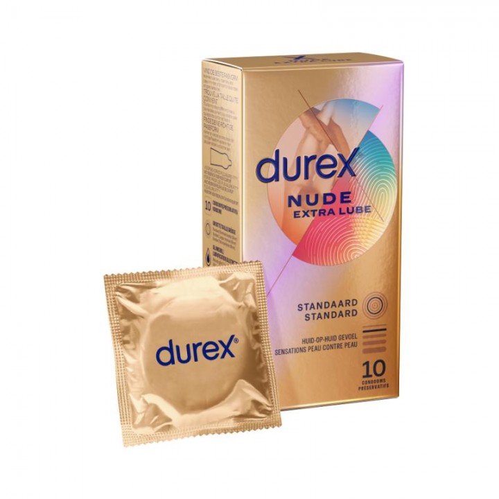 Durex - Condoms Nude Extra Lubricant - 10 pieces