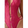 Lace open crotch body Renee- pink - L/XL