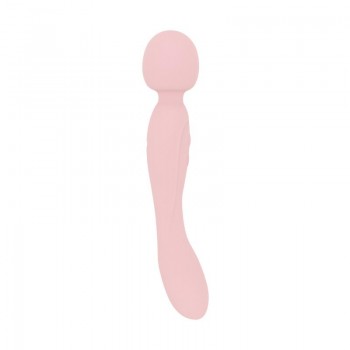 Good Vibes Only - Double-Sided Wand Vibrator - Soft Silicone - Pink