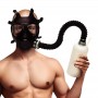 Silikona inhalācijas gāzmaska ar aromāta pudeli, unisex, melnbalta, viens izmērs, XR Brands