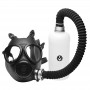 Silikona inhalācijas gāzmaska ar aromāta pudeli, unisex, melnbalta, viens izmērs, XR Brands
